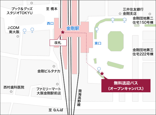 金剛駅周辺の地図