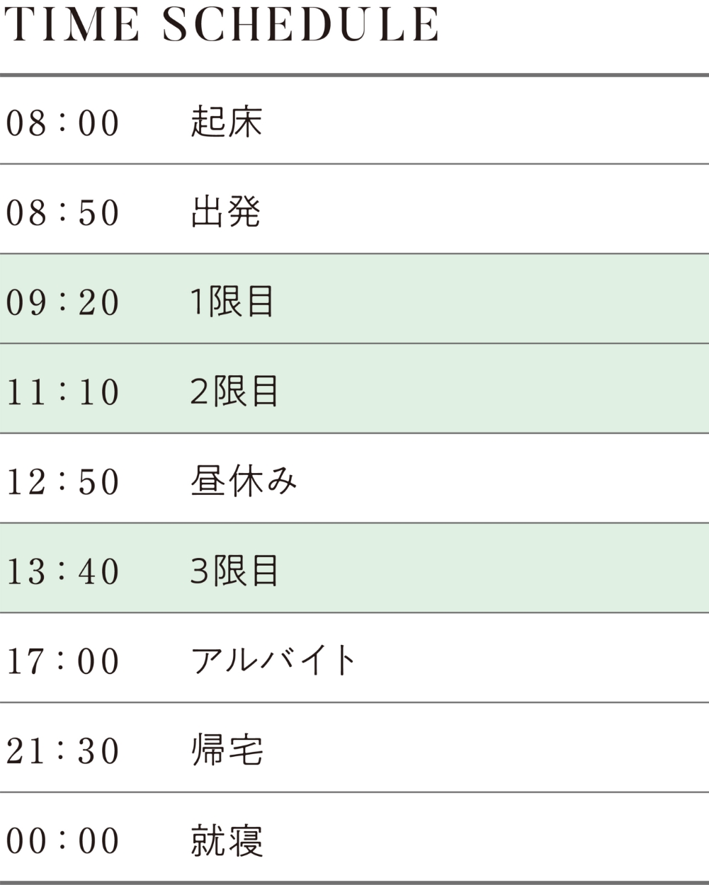 Time Schedule